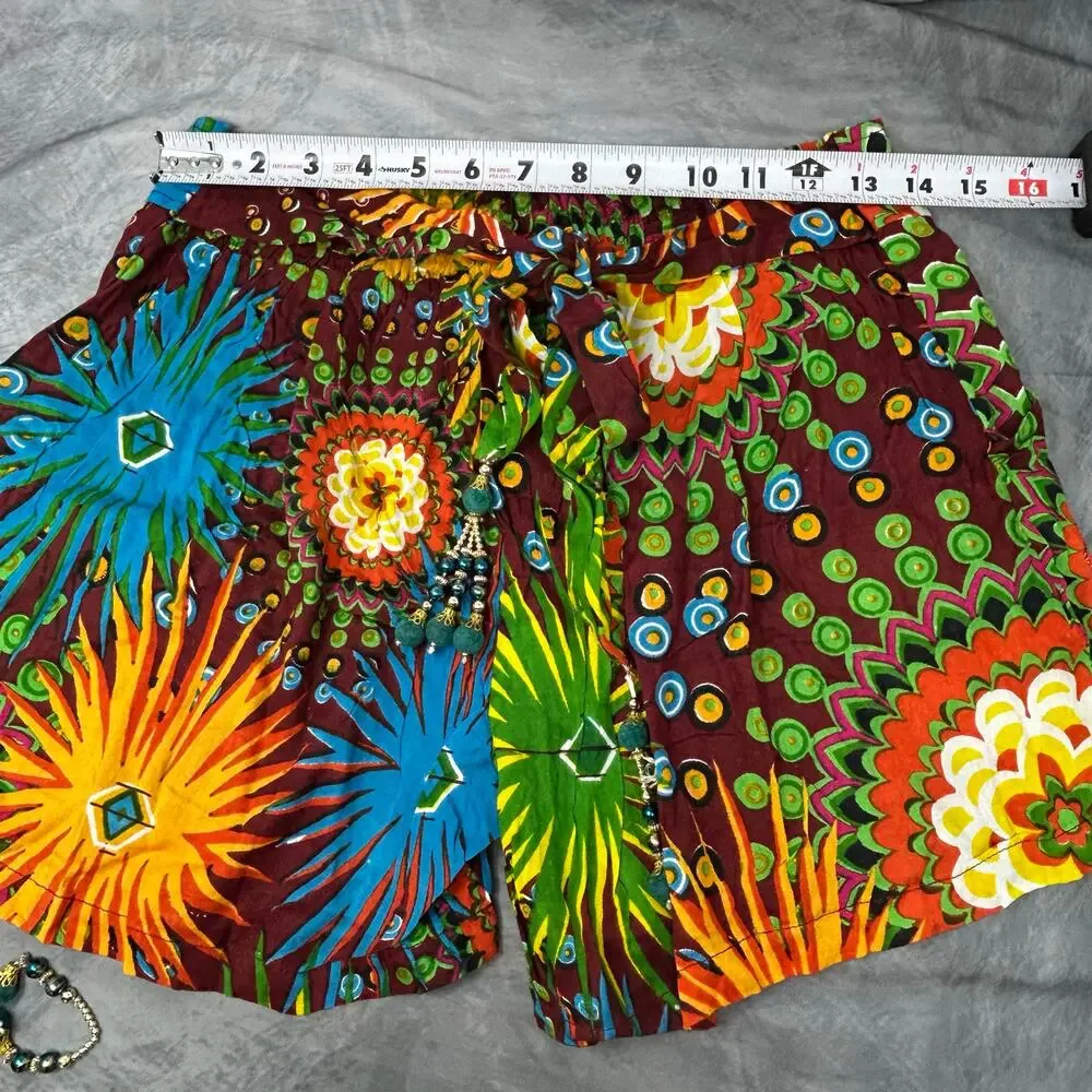 NEW Junglee Billie Mini Shorts Women S  Mid Rise Maximalist Flowy Sustainable - Picture 9 of 9
